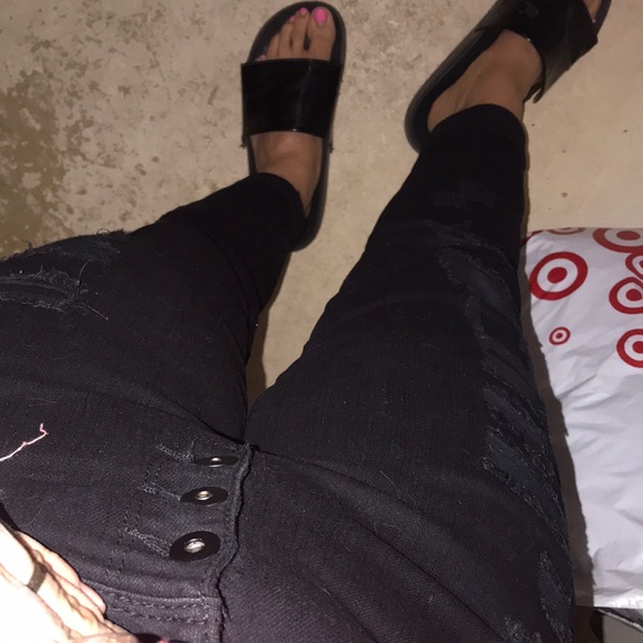 COPY - Nobo black jeans distressed button fly pockets mod rise relax skinny Sz … - Picture 3 of 9